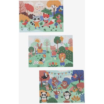 VERTBAUDET 3 puzzles evolutivos de 12 a 36 piezas de cartón Los animales felices multicolor VERTBAUDET 3 puzzles evolutivos de 12 a 36 piezas de cartón Los animales felices multicolor
