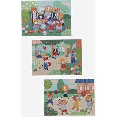 VERTBAUDET 3 puzzles evolutivos de 36 a 60 piezas de cartón Los animales felices multicolor VERTBAUDET 3 puzzles evolutivos de 36 a 60 piezas de cartón Los animales felices multicolor