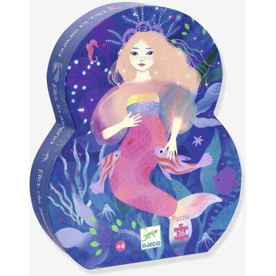 Puzzle de 36 piezas “Ella la sirena” DJECO violeta Puzzle de 36 piezas “Ella la sirena” DJECO violeta
