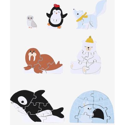 VERTBAUDET Puzzles evolutivos 3D Banquisa en madera FSC® blanco VERTBAUDET Puzzles evolutivos 3D Banquisa en madera FSC® blanco