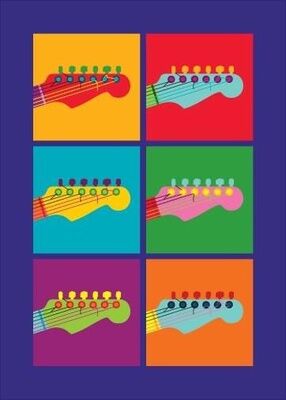 My World Pop Art Guitars Greeting Card My World Pop Art Guitars Greeting Card