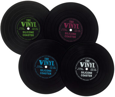 MusikBoutique Record Coasters Set 4 pcs MusikBoutique Record Coasters Set 4 pcs