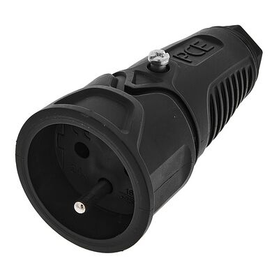 Enchufe eléctrico femenino PC Electric 2410-ss con tierra - 250V, negro, IP20 Enchufe eléctrico femenino PC Electric 2410-ss con tierra - 250V, negro, IP20