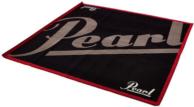 Pearl Drum Rug 180x200 Negro con borde rojo