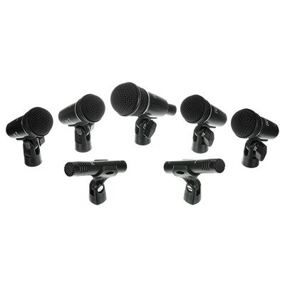TBONE - Juego de micrófonos para batería - 7 piezas - Case - Juego de micrófonos de batería TBONE - Juego de micrófonos para batería - 7 piezas - Case - Juego de micrófonos de batería