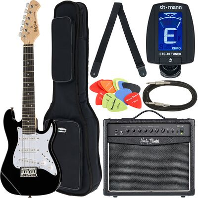 Harley Benton ST-Junior BK Standard Bundle 1 Negro de alto brillo Harley Benton ST-Junior BK Standard Bundle 1 Negro de alto brillo