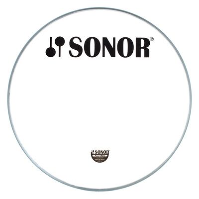 Sonor PW18BL Bass Reso Head White Blanco con el logotipo de Sonor PW18BL Bass Reso Head White Blanco con el logotipo de