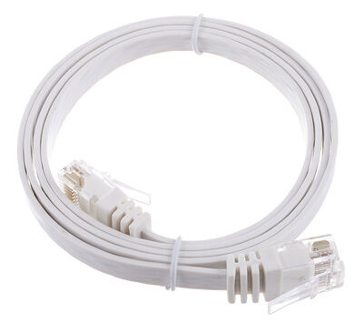 Lindy Cat6 Flach-Cable 1m White Blanco