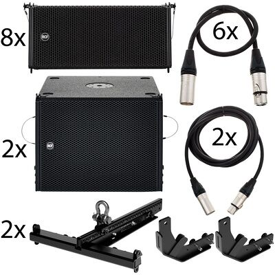 RCF 8xHDL6-A/2xHDL12-AS Bundle Negro RCF 8xHDL6-A/2xHDL12-AS Bundle Negro