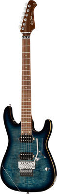 Harley Benton Fusion-III HH FR Roast B-Stock gloss trans flamed blue burst