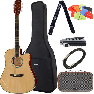 Harley Benton D-120CE NT Bundle Natural de alto brillo