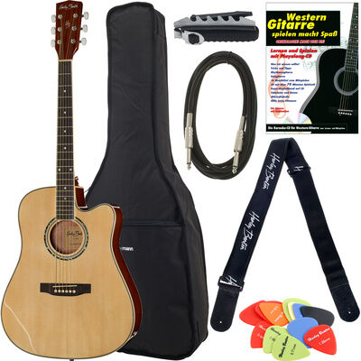 Harley Benton D-120CE NT Bundle Natural de alto brillo