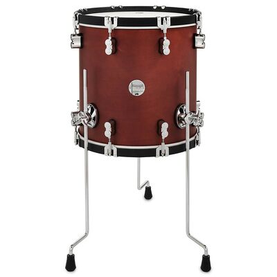 DW PDP 14"x14" CC FT Ox Blood Oxblood con aros en ébano DW PDP 14"x14" CC FT Ox Blood Oxblood con aros en ébano