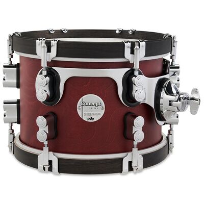 DW PDP 10"x07" CC Tom Ox Blood Oxblood con aros en ébano DW PDP 10"x07" CC Tom Ox Blood Oxblood con aros en ébano