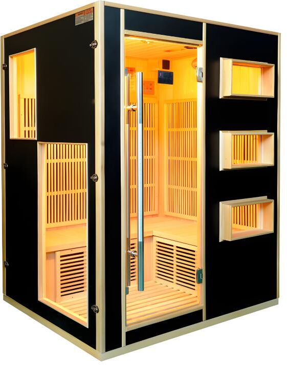 VOGUE SAUNA Sauna de infrarrojos 3/4 plazas MIKELI III - Gama Prestige - Negro