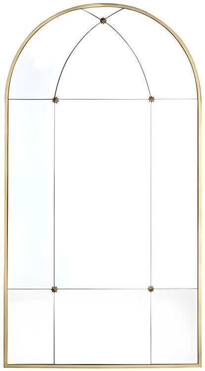 OZAIA Espejo vintage de metal PALMYRE - Ancho 80 x Alt. 150 cm -Dorado antiguo