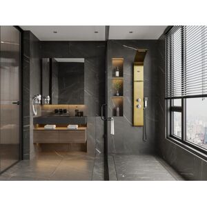 Shower & Design Columna de ducha con hidromasaje termostática JOSTA - dorada - 45x150 cm