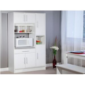 Unique Aparador de cocina MADY - 5 puertas y 1 cajón - Color blanco