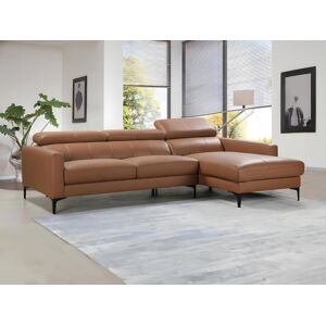 LINEA SOFA Sofá rinconera de piel de búfalo FLORENCE - Camel - Ángulo derecho