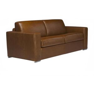 LINEA SOFA Sofá cama de 3 plazas tipo italiano 100% piel de búfalo DELECTEA II - Piel vintage caramel