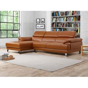 LINEA SOFA Sofá rinconero de piel EXCELSIOR II - Caramelo - Ángulo izquierdo