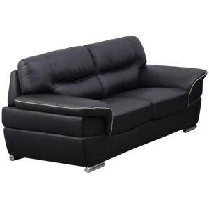 LINEA SOFA Sofá 2 plazas de piel THIBAULT - Negro