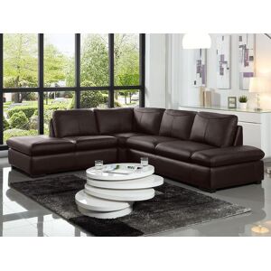 LINEA SOFA Sofá rinconero de piel ONYX II - Marrón - Ángulo izquierdo