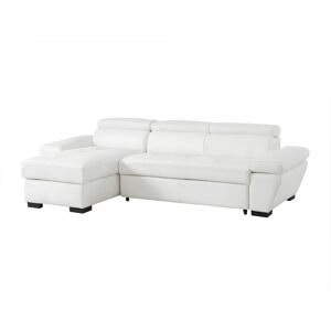 LINEA SOFA Sofá cama rinconero de piel JONOVA - Blanco - Ángulo izquierdo