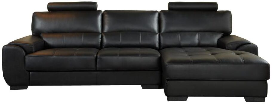 LINEA SOFA Sofá rinconero de piel METROPOLITAN II - Negro - Ángulo derecho