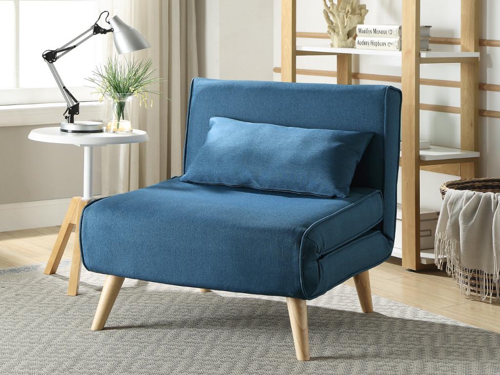 Unique Sillón cama POSIO de tela - Azul