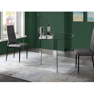 Unique Mesa de comedor ADAMO - 6 comensales - Cristal templado