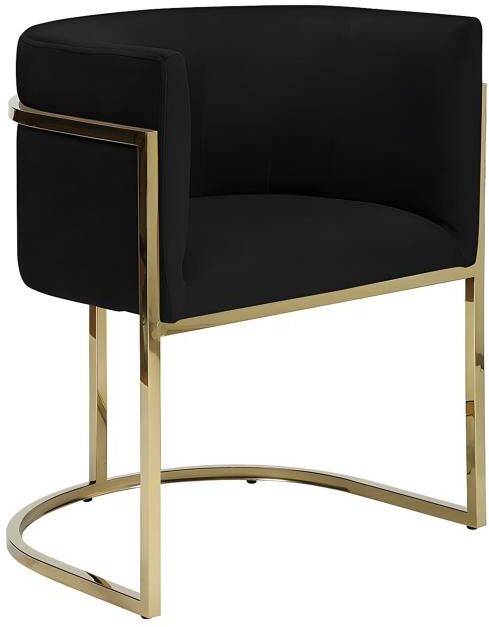 Silla con brazos PERIA de Pascal MORABITO - Terciopelo y metal - Negro y dorado