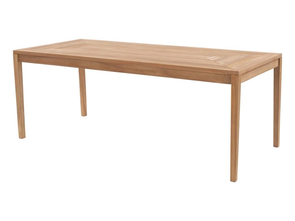 MYLIA Mesa de comedor de jardín de teca Ancho 200 - Natural claro - ALLENDE