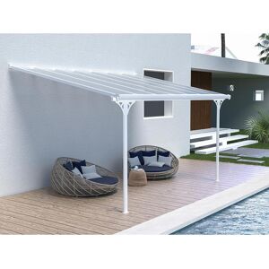 EXPERTLAND Pérgola adosada de aluminio 13,2 m² blanco ALVARO