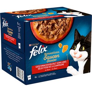 Felix 48x85g carne en salsa  Sensations comida húmeda para gatos