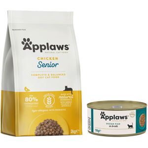 Applaws 2kg Senior pollo  pienso para gatos + comida húmeda