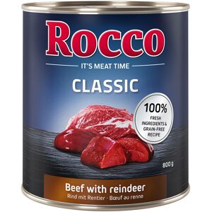 Rocco 6x800g Classic vacuno y reno  comida húmeda para perros