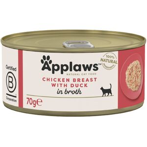 Applaws en caldo 24 x 70 g latas para gatos - Pack Ahorro - Pechuga de pollo y pato