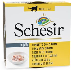 Schesir 24x85g  en gelatina Atún con surimi para gatos