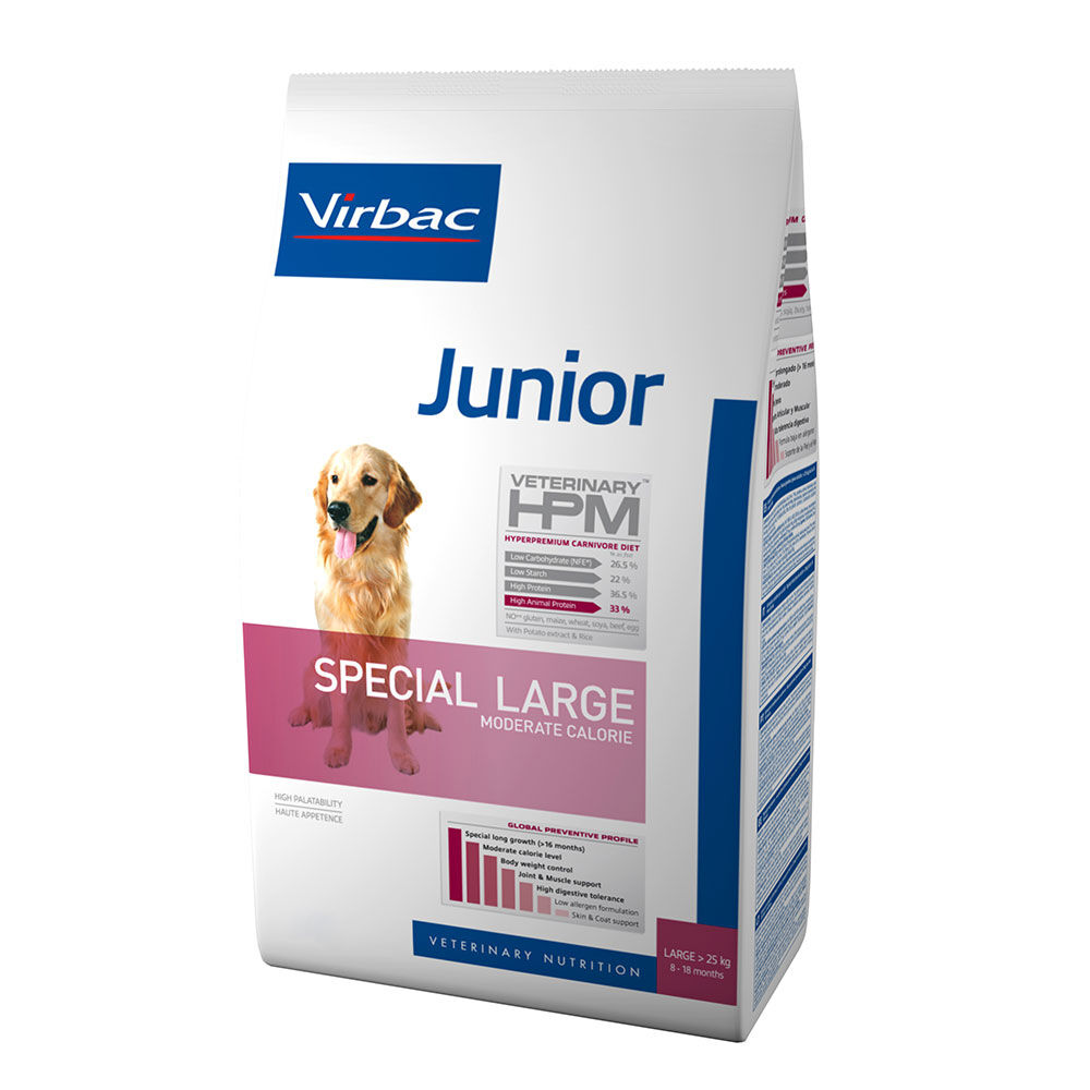 Virbac 2x12kg Junior Large  Veterinary HPM pienso para perros