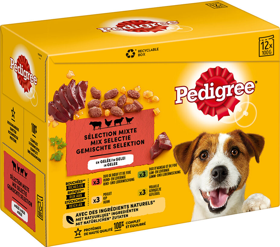 Pedigree 96 x 100 g  Adult bolsitas en gelatina comida húmeda para perros