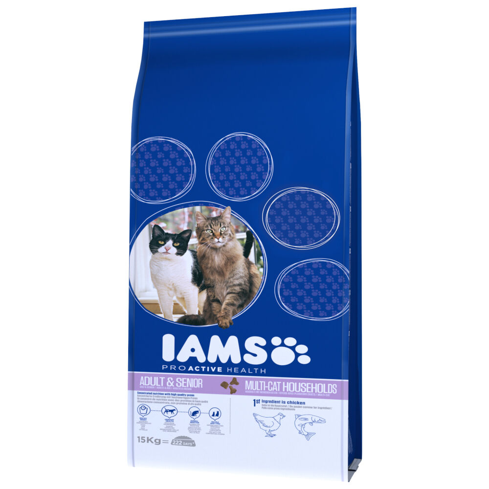 IAMS 2x15kg  Salud Proactiva Multi-Cat con salmón y pollo para gatos