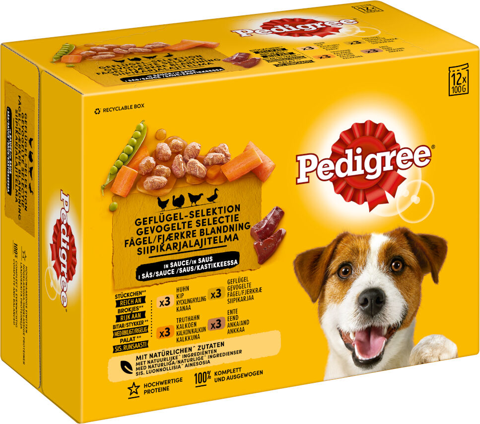 Pedigree 96 x100 g Adult Ave en salsa  comida húmeda para perros