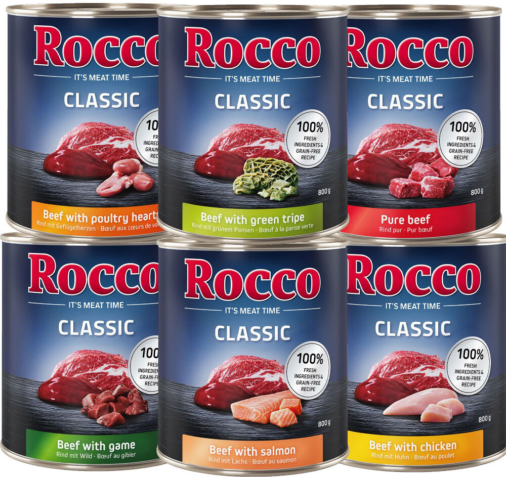 Rocco 6 x 800 g  Classic Pack mixto comida húmeda para perros