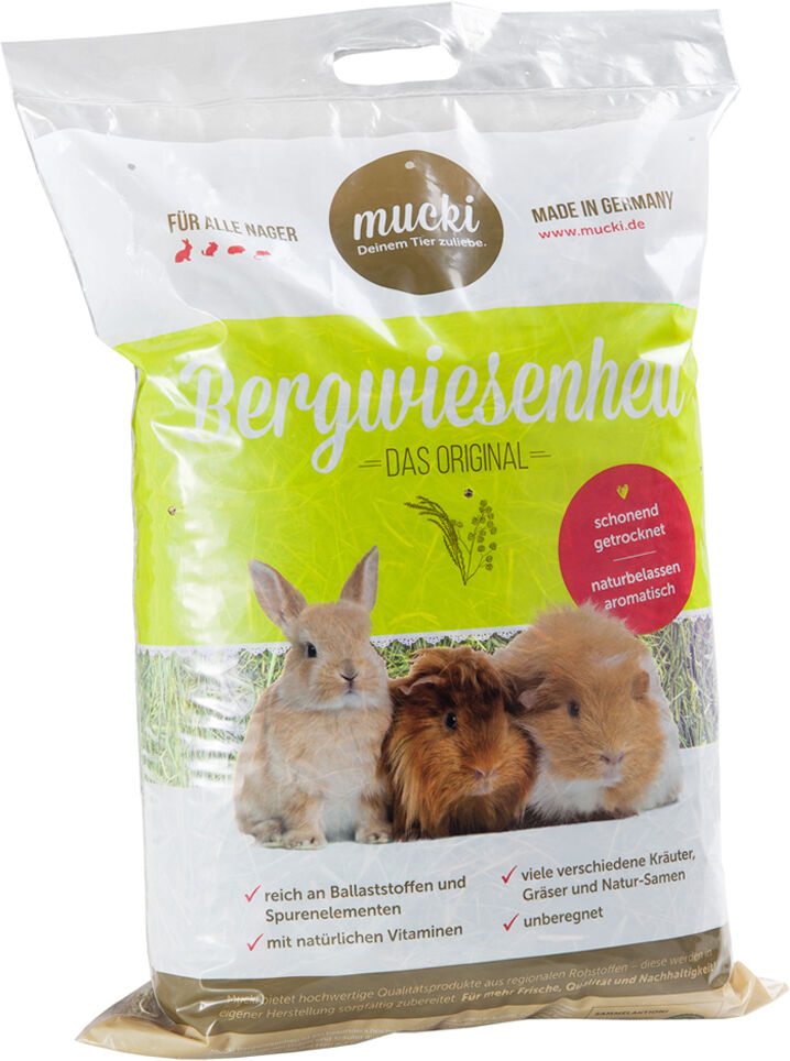 Mucki 3x60l Heno de pradera  alimento para roedores