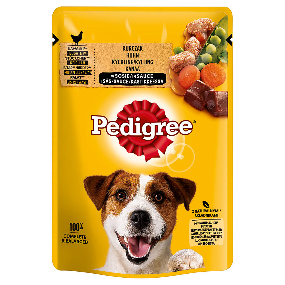 Pedigree 24x100g Multipack Pollo en salsa  Adult en bolsitas para perros