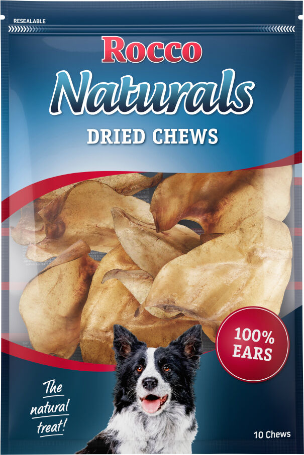 Rocco 100uds Naturals orejas buey  snacks para perros