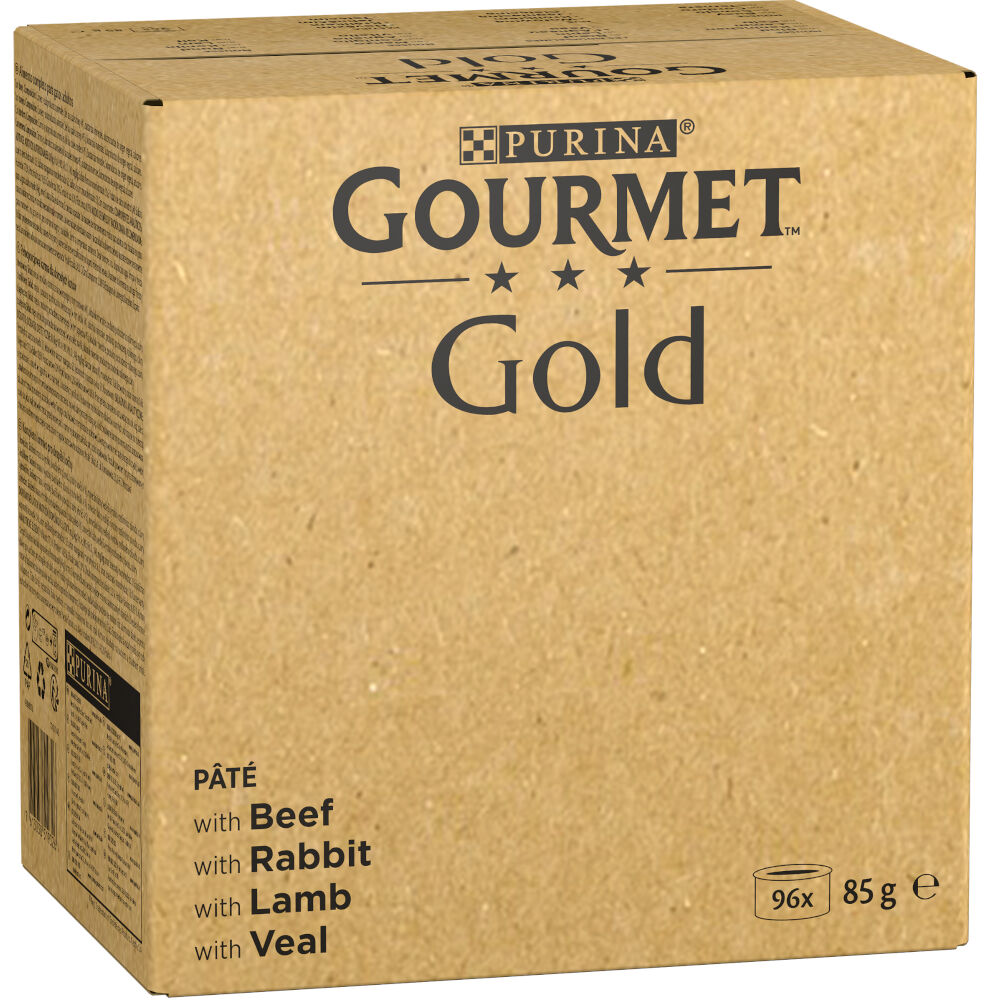 Gourmet 96x85g Mousse  Gold pack mixto: buey, conejo, cordero y ternera