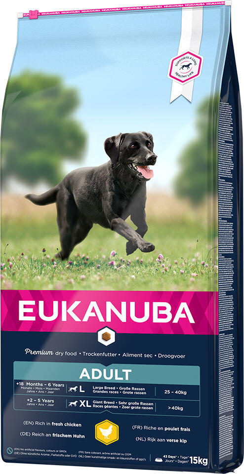 Eukanuba 15kg  Adult razas grandes con pollo pienso para perros