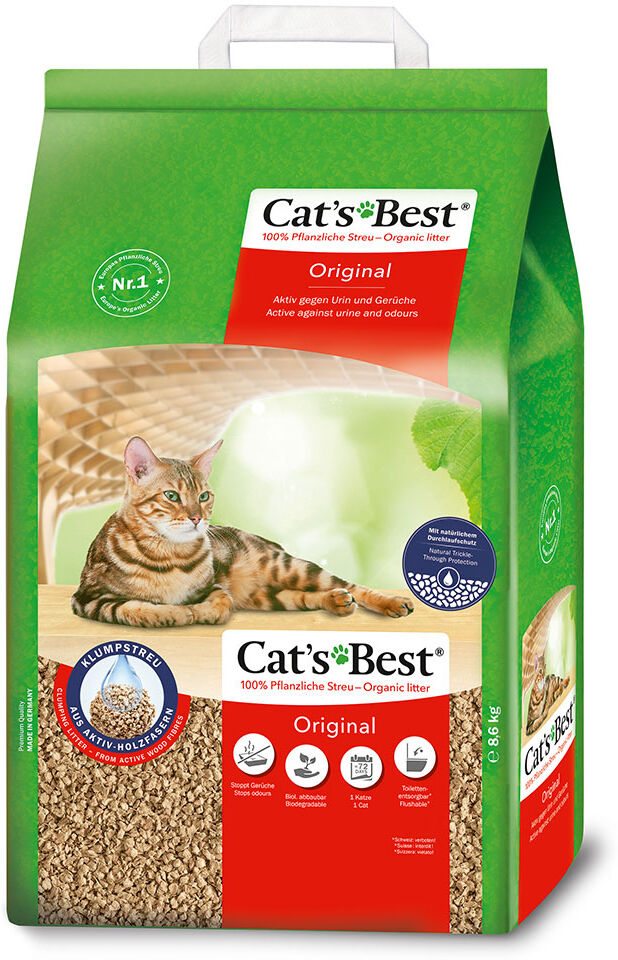 Cat's Best 20l  Öko Plus arena vegetal aglomerante para gatos